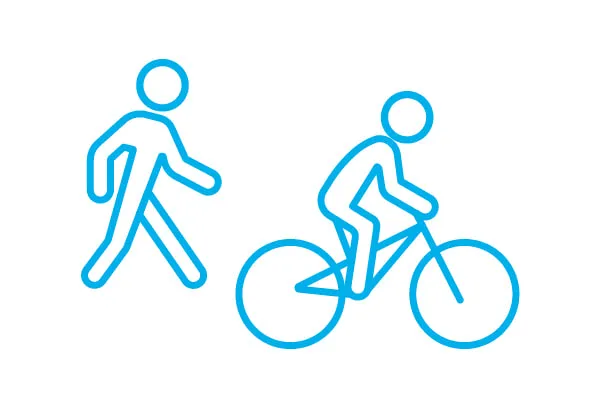 Symbol Gußgänger und Radfaherer